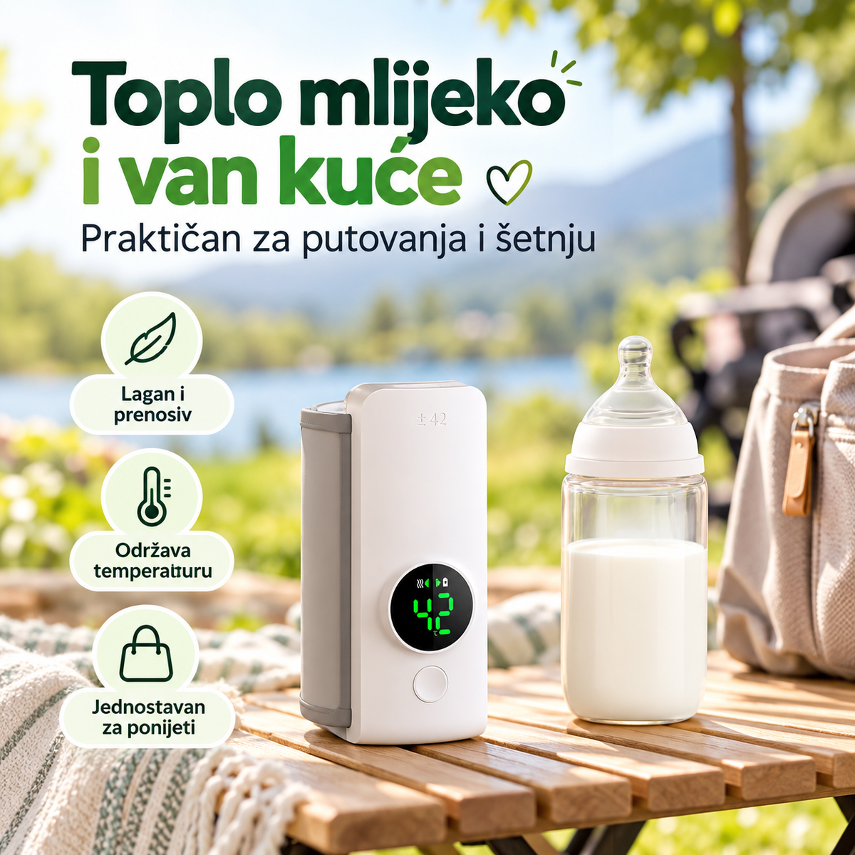Superbrzi Prenosni Grijač Flašice