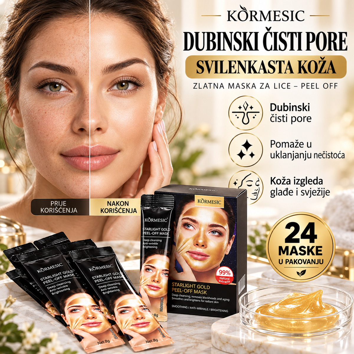 Zlatna Peel-Off maska za lice
