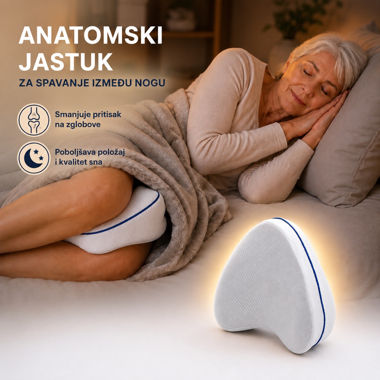 Anatomski jastuk za spavanje između nogu – za udobniji i mirniji san